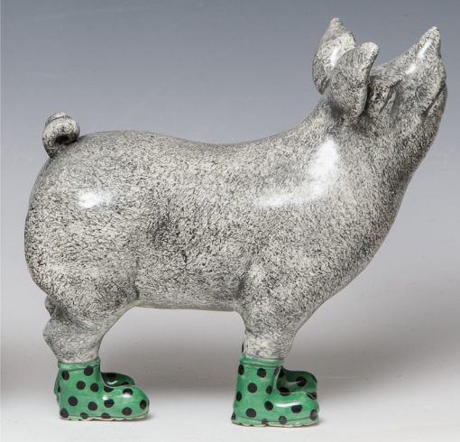 Pig in boots - Green spotty