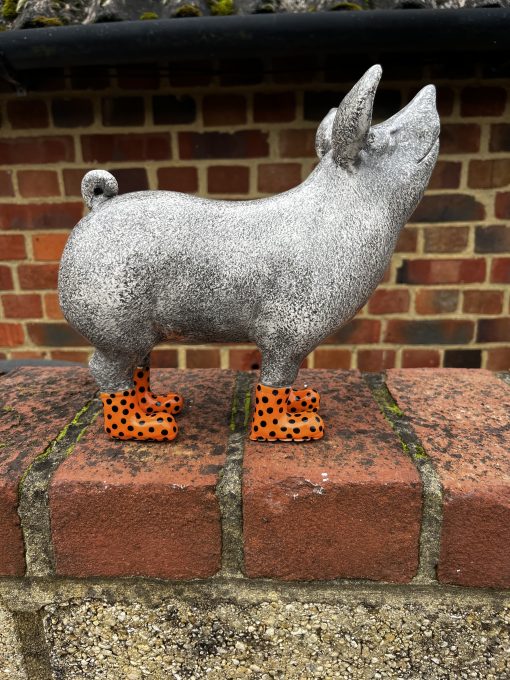 Pig in boots - Orange spotty