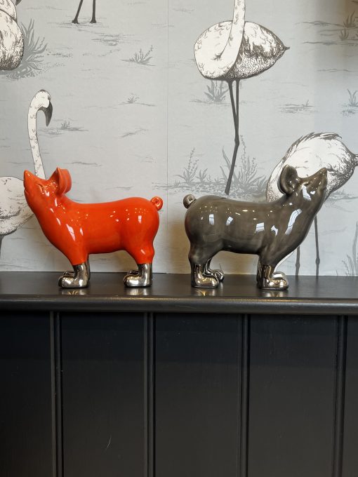 Mini Pigs with Gold or Platinum  lustre boots
