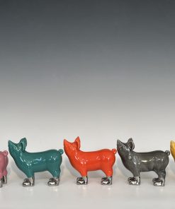 Mini Pigs with Gold or Platinum  lustre boots
